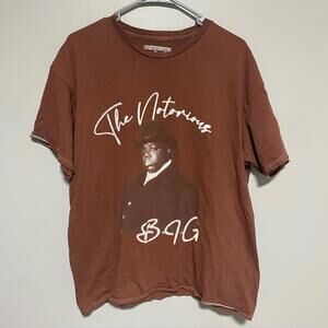 The Notorious B.I.G. Graphic T-Shirt Brown Crew Neck Short Sleeve Large